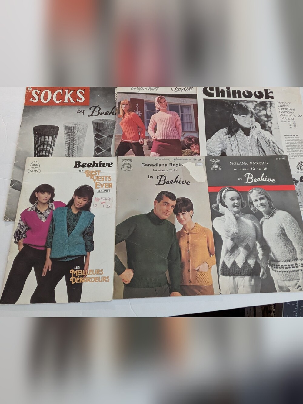 Vintage Knitting Pattern Booklets for Men, Women, Children - Set of 6